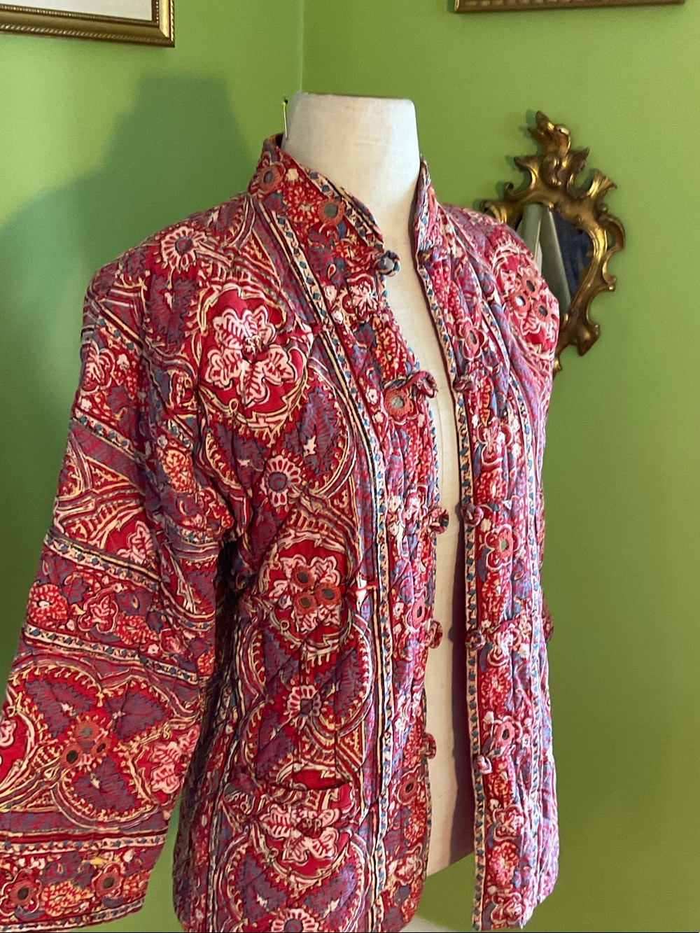 Vintage 70s Ramona Rull India block print jacket